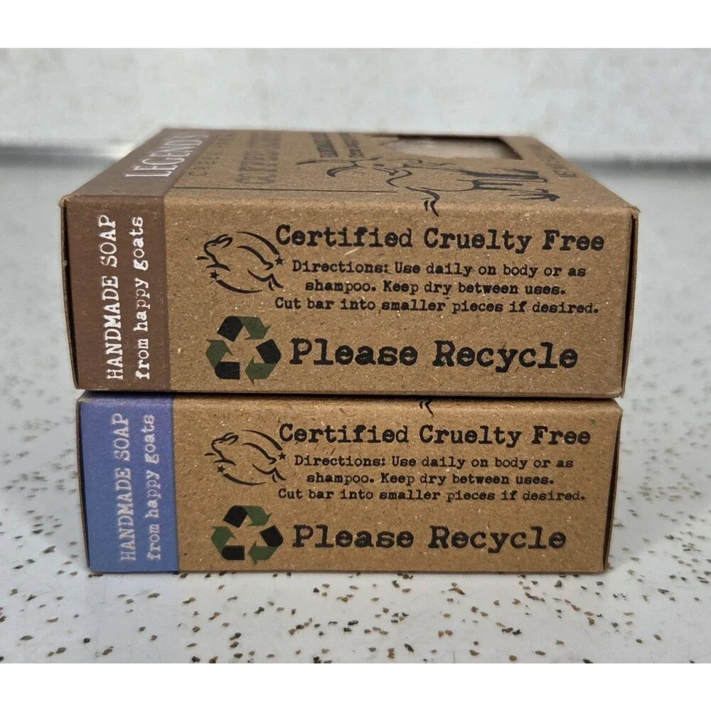 Legend's Creek Farm Handmade Goat Milk Soap Juniper Aloe & Coffee 5 Oz Lot Of 2